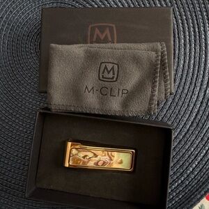 M-CLIP Gold-Tone Abalone Shell Money Clip – Brand New w/ Box